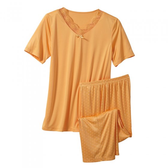 Pyjama Mikrofaser Tupfen,L L | Orange