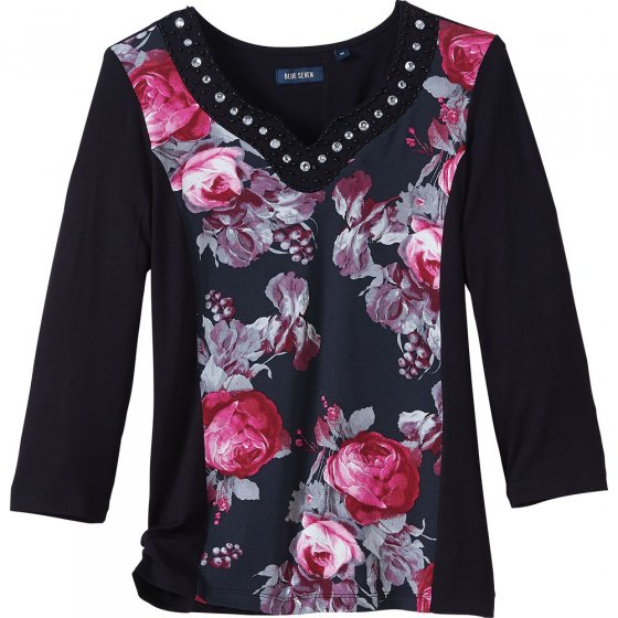 T-Shirt,3/4Arm,Rose,anthra.,48 48 | Anthrazit