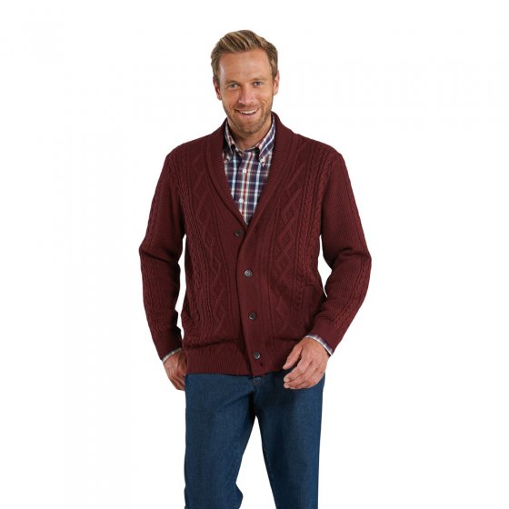 Schalkragen-Strickjacke,M M | Bordeaux