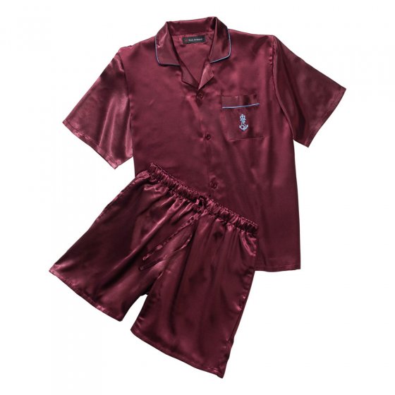 Herren Kurzpyjama,SET,3XL 3XL | Meerblau#Burgund