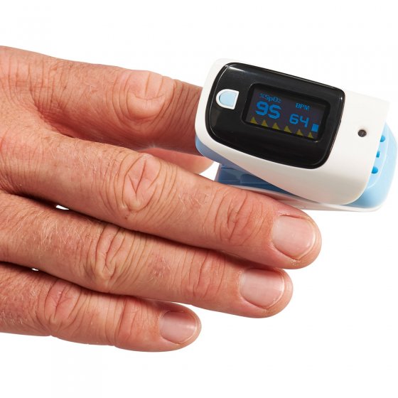 Fingerpuls-Oximeter mit Fieberthermometer 