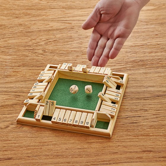 Klappenspiel für Vier aus Holz 