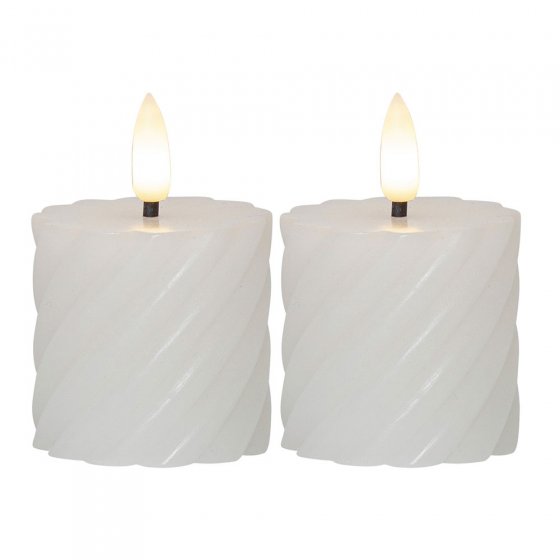 LED Stumpenkerze 2er-Pack SWIRL 