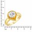 Ring Silber 925 vergoldet Tropfen-Form mit weißem Zirkonia-Stein - 2