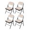 4er Set Klappstühle mit Polsterung Metallgestell und Samtbezug Beige - 2