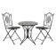 Bistro Sitzgruppe Metall schwarz Tisch mit 2 Stühlen Balkon Set mit Motiv Algier - 2