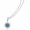Halskette Gold 585 mit 24 Brillanten zus. 0,18ct. und Safir blau 42/45cm lang - 2