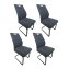 Modernes 4er Set dunkelgraue Schwingstühle für Esszimmer und Küche - 2