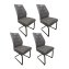 Modernes 4er Set hellbraune Schwingstühle für Esszimmer und Küche - 2