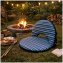 Bodensessel Rund Gestreift Blau Grün Verstellbar Indoor Outdoor bis 150 kg - 2
