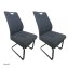 Modernes 2er Set Schwingstühle Dunkelgrau mit elegantem Design - 2