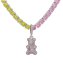 Anhänger Messing rhodiniert Teddy mit Glassteinen pink - 2