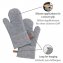 Topfhandschuhe Mod. Ada Stripes Grau, Silikonstreifen für sicheren Griff - 2