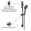 Brauseset Watersaving Schwarz, Länge Stange: 70 cm - 2