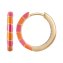 Creole 925  Silber vergoldet Email in pink und orange - 2