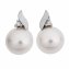 Ohrringe Gold 585 mit 2 weißen Perlen 7,5-8mm und 2 Brillanten zus. 0,02ct. - 2