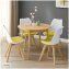 Design-Stühle mit Kunststoffschale und Samt-Sitzki Skandinavischer Look für Esszimmer und Küche - 2