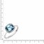 Ring Weißgold 375 mit echtem Blautopas (beh.) und Zirkonia-Steinen - 2