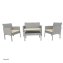 4-teiliges Polyrattan Lounge-Set mit Tisch Gartenmöbel Set Zita Grau - 2