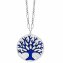 Anhänger mit Kette 925 Silber Lebensbaum Emaille blau - 2