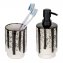 Bad-Accessoire Set Mod. Subiza, weiß/schwarz, Keramik, Ø 9x17 cm, handbemalt, spülmaschinenfest, 340 ml - 2