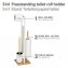 Stand WC-Garnitur Mod. Rivalta, bambus/weiß, Sicherheitsglas, 18x70x23 cm, mit Toilettenpapierhalter und Ersatzrollenhalter - 2