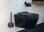 WC-Set Mod. Vacuum-Loc® Quadro, schwarz, Edelstahl/Kunststoff, 9,5x37x12,5 cm, ohne bohren montierbar - 2
