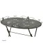 Gartentisch aus Metall Rostoptik Beistelltisch romantisch für Terrasse Balkon - 2