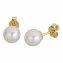 Ohrringe Gold 585 mit weißen Perlen 6,5-7mm rund - 2