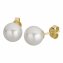 Ohrringe Gold 585 mit zwei weißen Perlen 9-9,5mm rund - 2