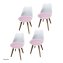 Esszimmerstuhl 4er Set Weiß mit Kunstledersitz Atlanta Rosa mit Ornament - 2