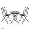 Bistro Sitzgruppe Metall schwarz Tisch mit 2 Stühlen Balkon Set mit Motiv Algier - 2