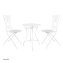 Bistro Sitzgruppe Metall Creme Tisch mit 2 Stühlen Balkon Set Gartenmöbel - 2