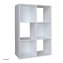 Standregal Weiß 6 Fächer 60 x 90 x 30 cm vielseitig als Regal oder Raumteiler - 2