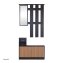 Garderobenpaneel mit Spiegel und Schuhschrank Dana Schwarz-Eiche mit Streifen - 2