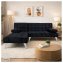 Schlafsofa Miranda mit Chaiselongue Velvet Schwarz - 2
