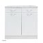 Küchenunterschrank Jenna Country Weiß 80 cm mit 2 Schubladen - 2