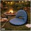 Bodensessel Rund Gestreift Blau Grün Verstellbar Indoor Outdoor bis 150 kg - 2
