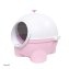 Katzentoilette geschlossen rosa weiß mit Schaufel aus Kunststoff - 2