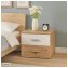 HTI-Living Nachtschrank mit 2 Schubladen 2er-Set Nina Weiß Artisaneiche - 2