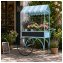 Blumenwagen Vintage Metall blau Dekowagen Buffetwagen auf Rädern - 2