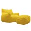 Softsessel Adina mit Hocker Gelb Sitzsack Bodensessel 103 x 70 x 90 cm - 2