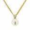 Halskette Gold 585 mit weißer Perle 5,5-6mm und Brillant 0,03ct. - 2