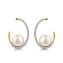 Ohrstecker 585/- Gelbgold bicolor Weißtopas und Perle - 2