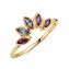 Ring 925 Sterling Silber vergoldet Glänzend Amethyst Iolith lila - 2
