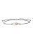 Armband 925 Silber rhodiniert vergoldet Zirkonia Nylon Band schwarz - 2