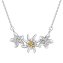 Collier 925/- Sterling Silber Tracht Collier zweifarbig Blumen Edelweiß - 2