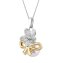 Anhänger mit Kette 925/- Sterling Silber zweifarbig Perle - 2