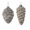 Weihnachtsbaumbehang 2er Set Zapfen Weiß Glitzer - 2