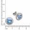 Ohrring 925/- Sterling Silber Zirkonia & sy. Blautopas - 2